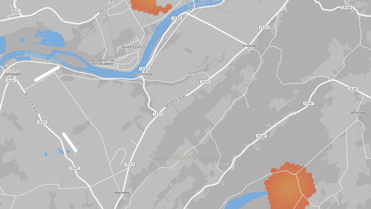 Bike Grade map of Hutchinson, NJ
