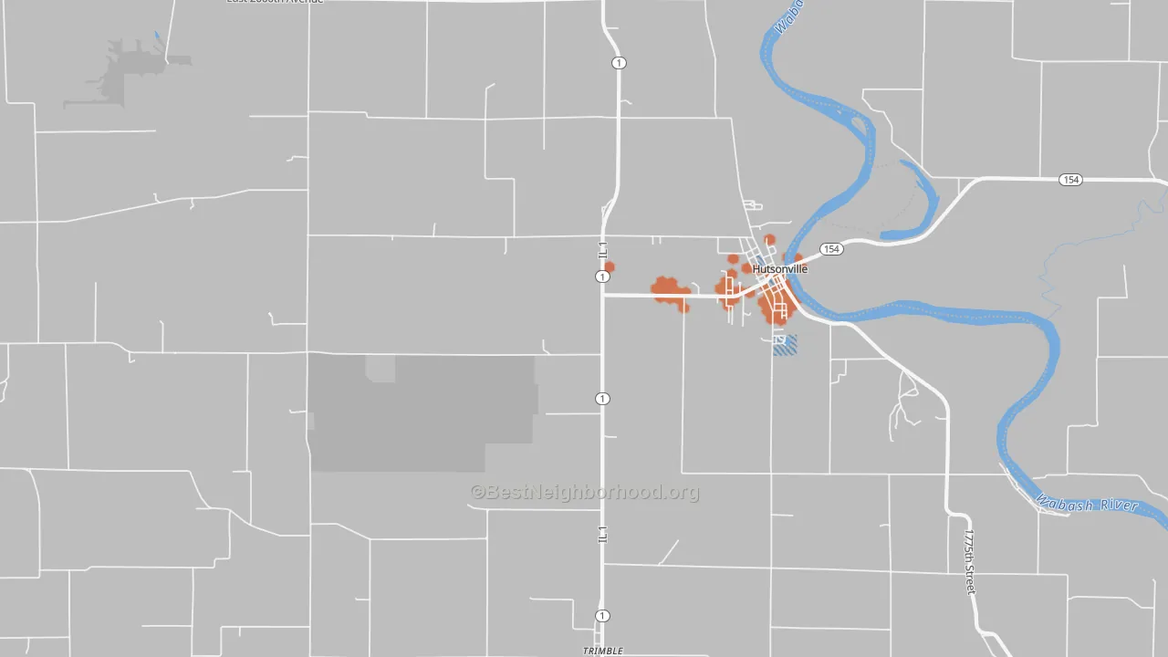 Bike Grade map of Hutsonville, IL
