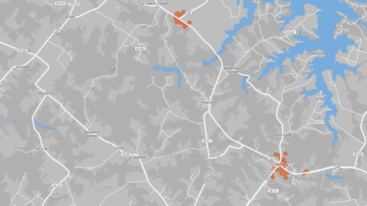 Bike Grade map of Hyacinth, VA