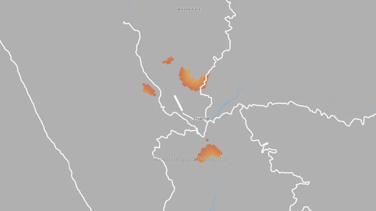 Bike Grade map of Hyampom, CA