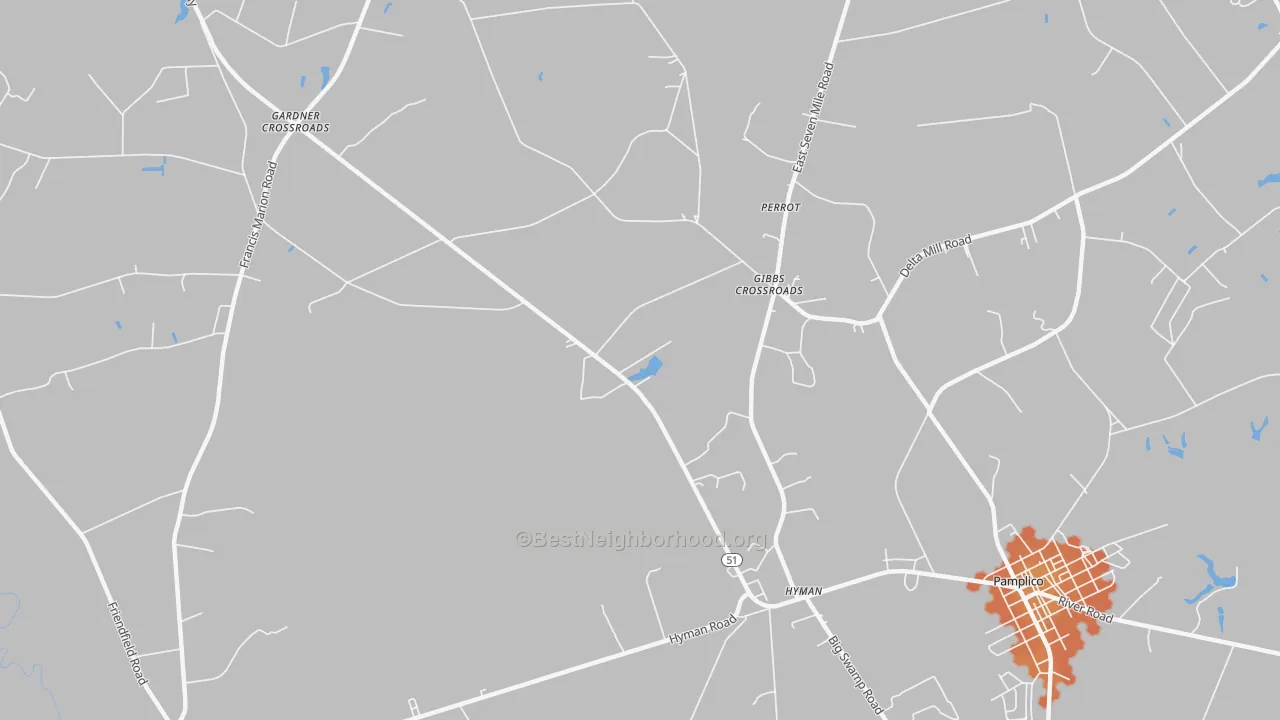 Bike Grade map of Hyman, SC