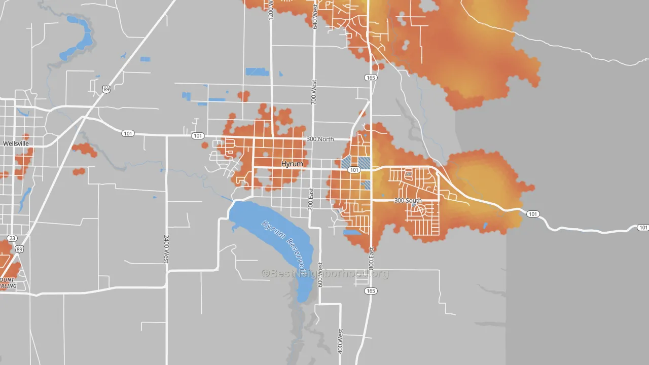 Bike Grade map of Hyrum, UT