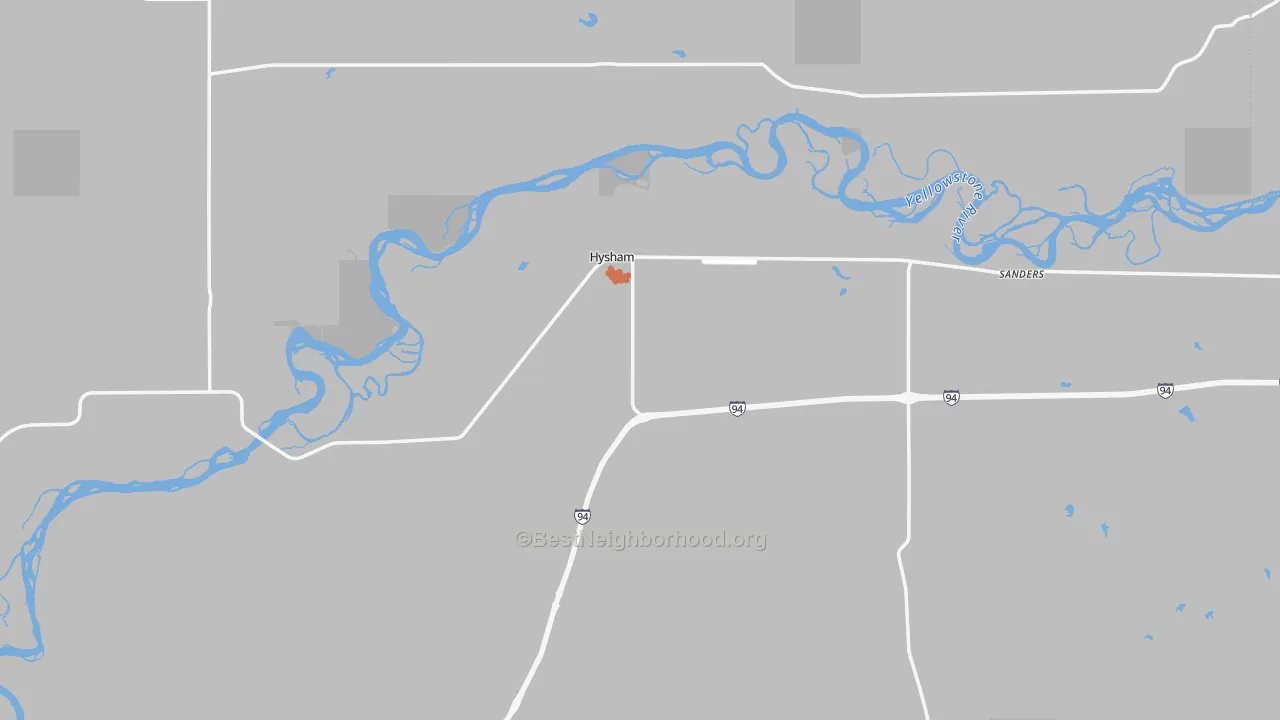 Bike Grade map of Hysham, MT