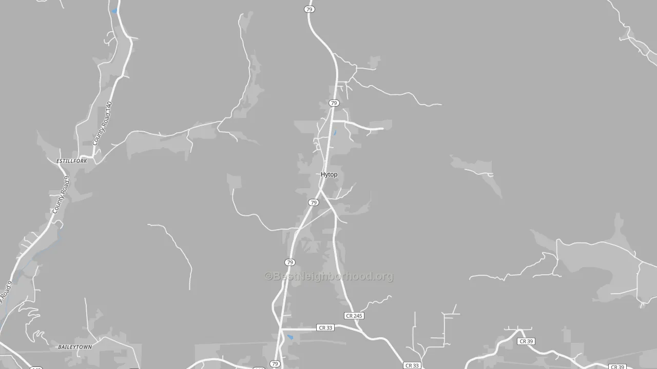 Bike Grade map of Hytop, AL