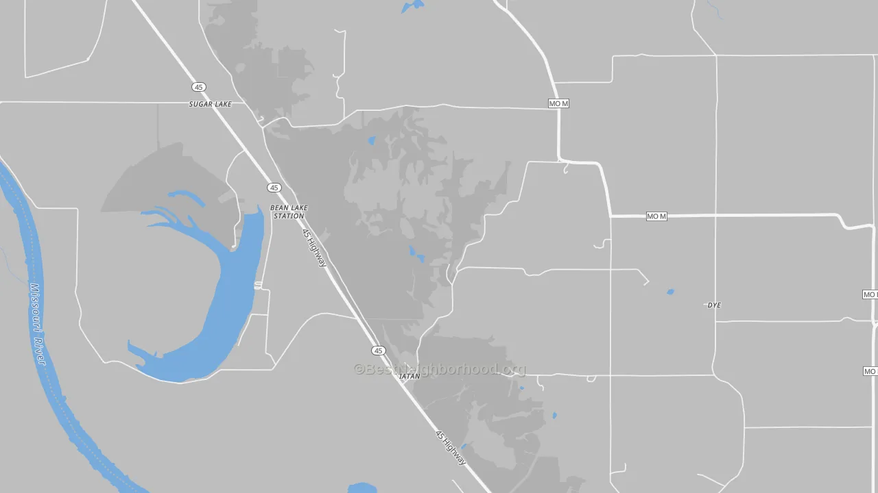 Bike Grade map of Iatan, MO