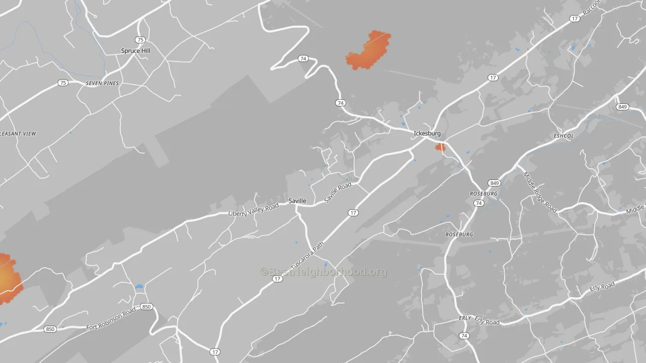 Bike Grade map of Ickesburg, PA