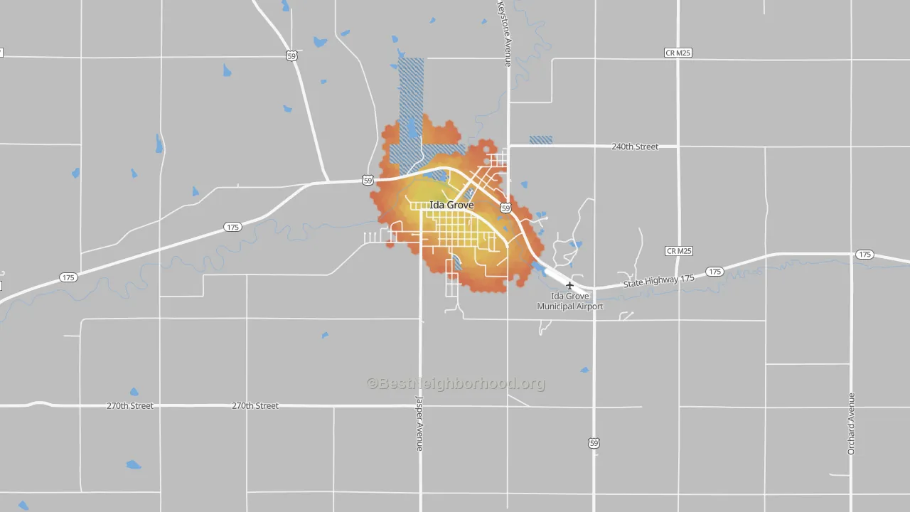 Bike Grade map of Ida Grove, IA