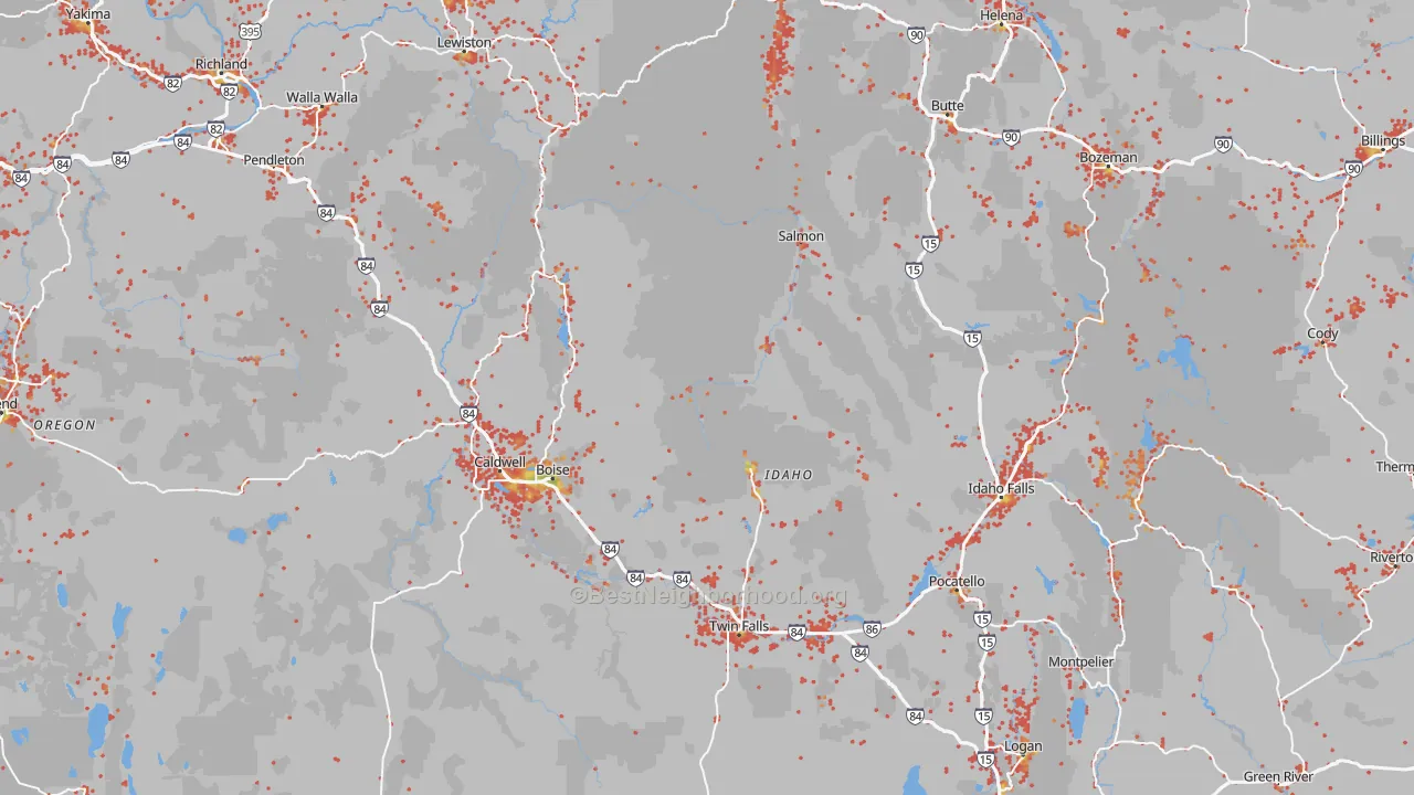 Bike Grade map of Idaho