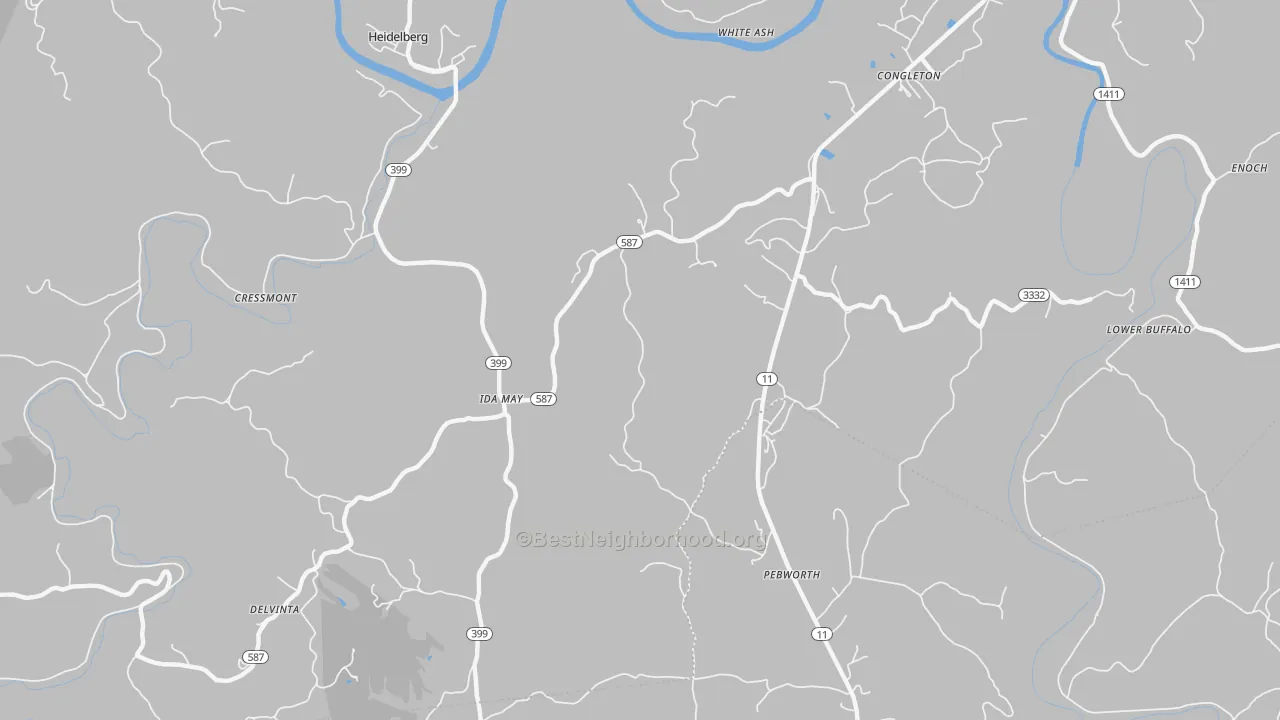 Bike Grade map of Idamay, KY