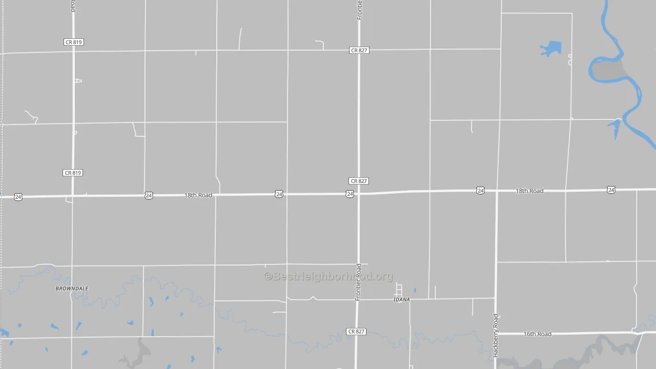 Bike Grade map of Idana, KS