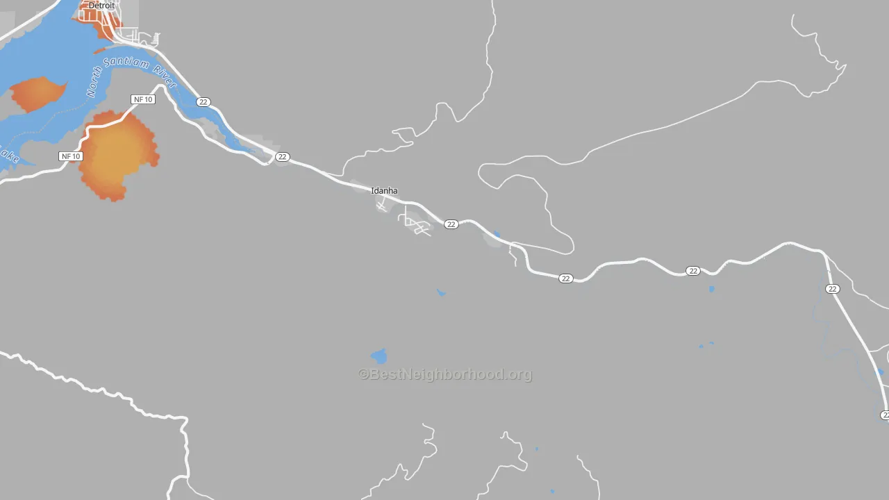 Bike Grade map of Idanha, OR