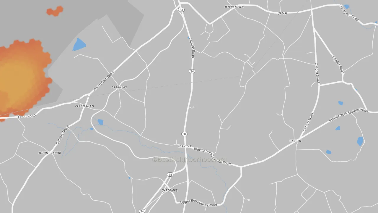 Bike Grade map of Idaville, PA