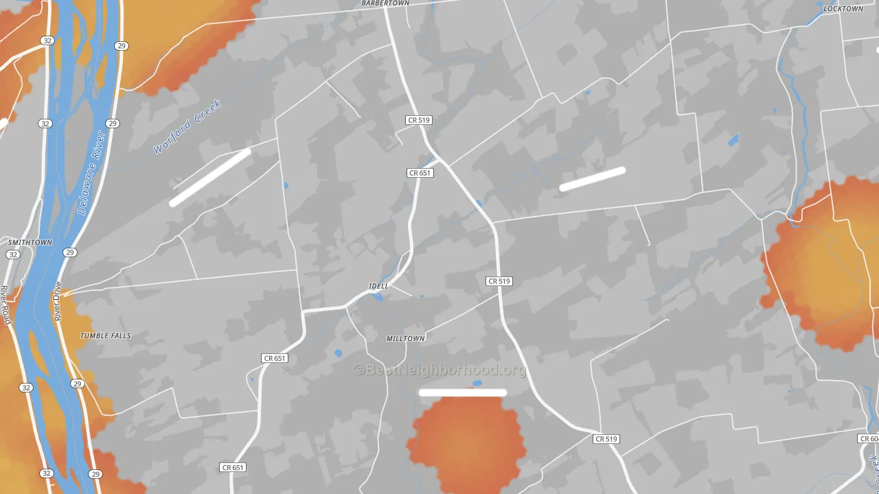 Bike Grade map of Idell, NJ