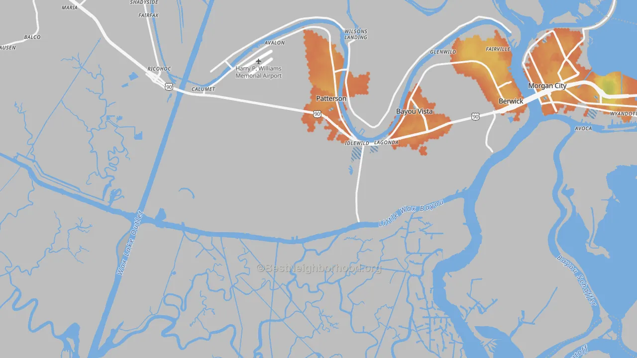 Bike Grade map of Idlewild, LA