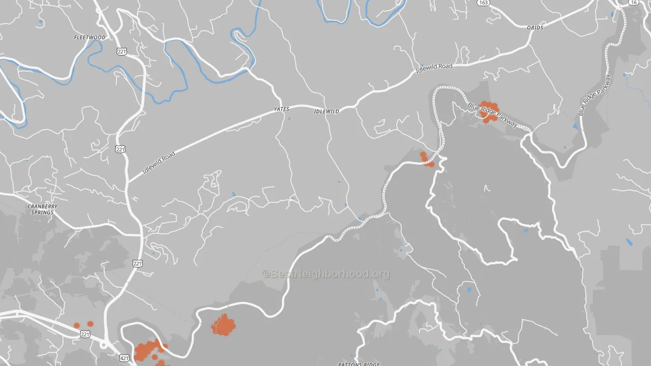 Bike Grade map of Idlewild, NC