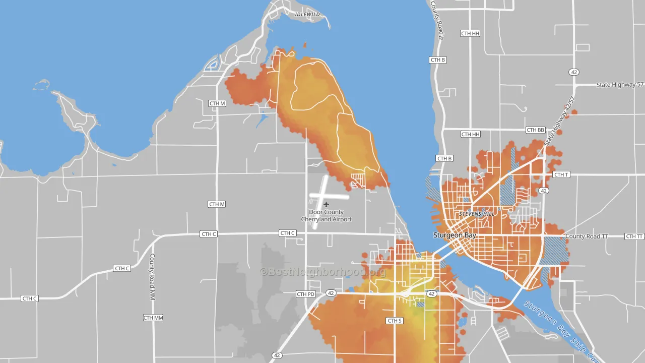 Bike Grade map of Idlewild, WI
