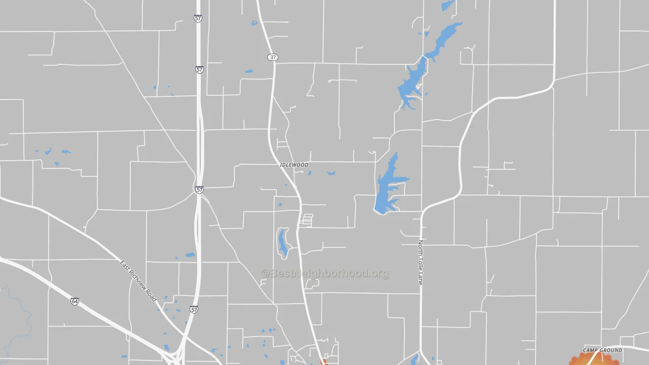 Bike Grade map of Idlewood, IL