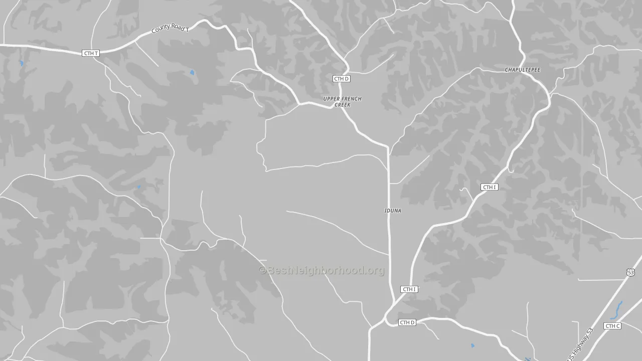 Bike Grade map of Iduna, WI