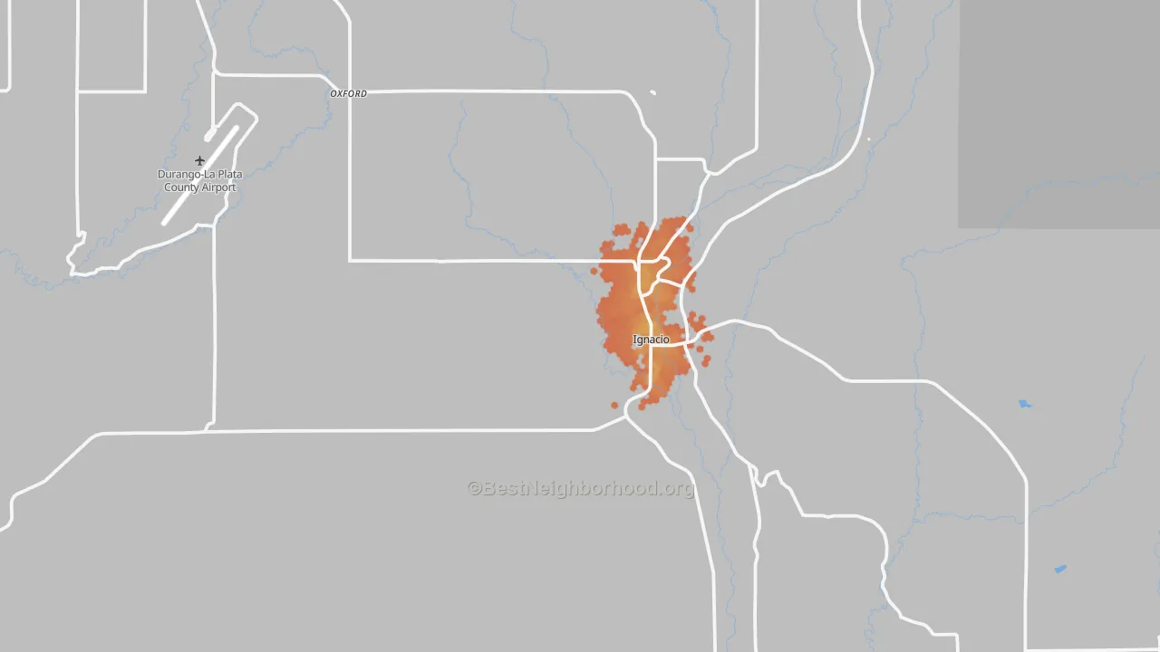 Bike Grade map of Ignacio, CO