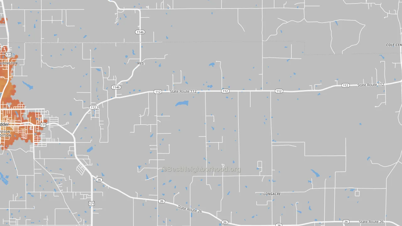 Bike Grade map of Ikes, LA