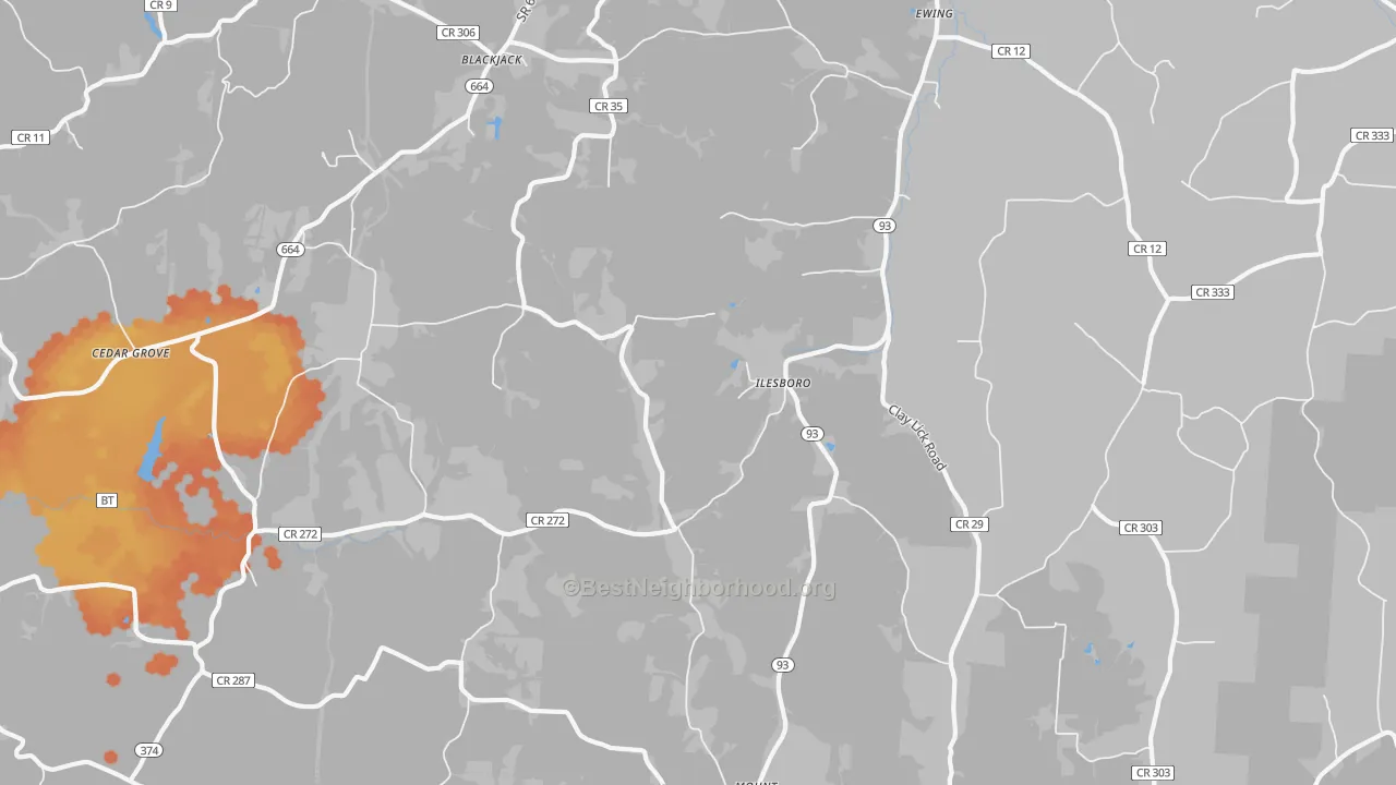 Bike Grade map of Ilesboro, OH