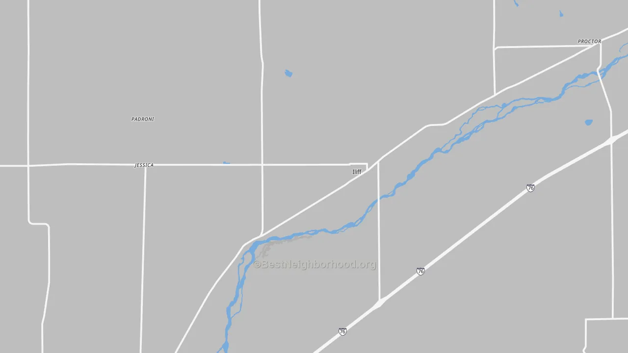 Bike Grade map of Iliff, CO