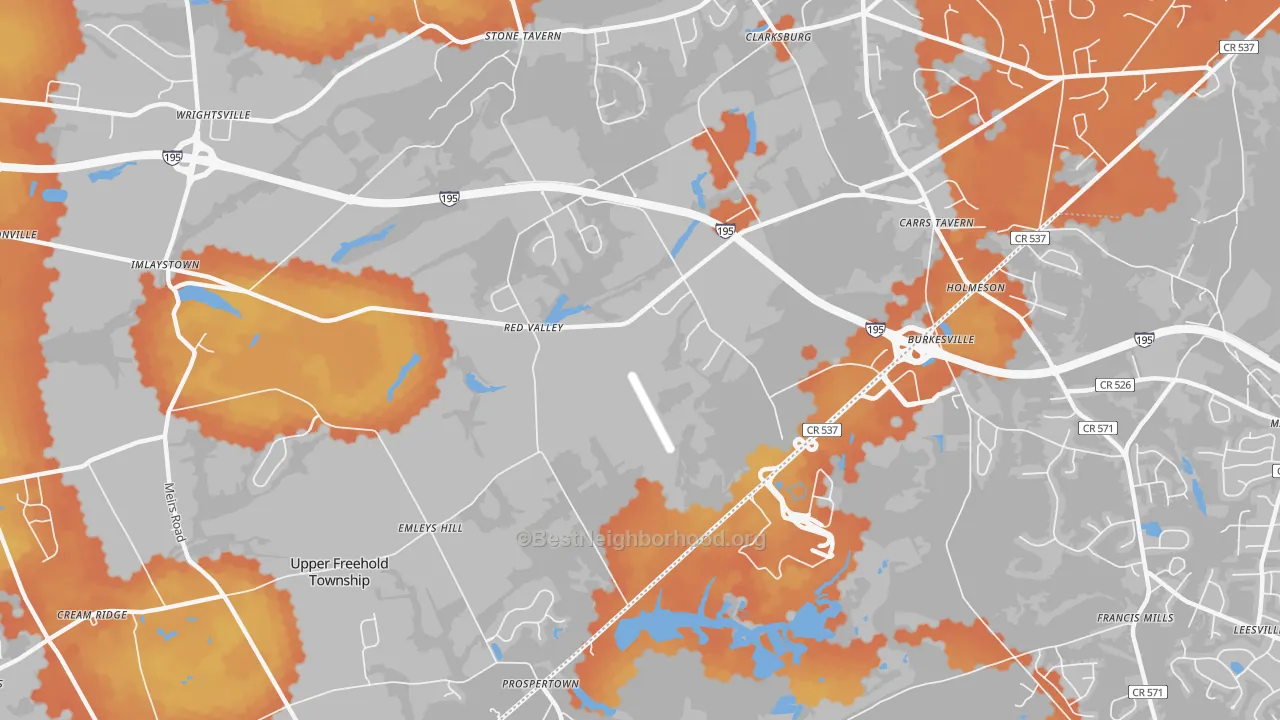 Bike Grade map of Imlaystown, NJ