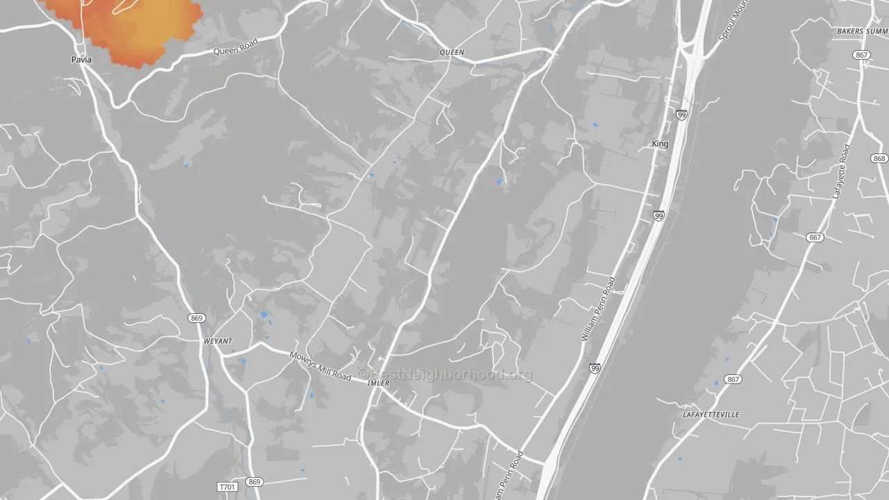 Bike Grade map of Imler, PA