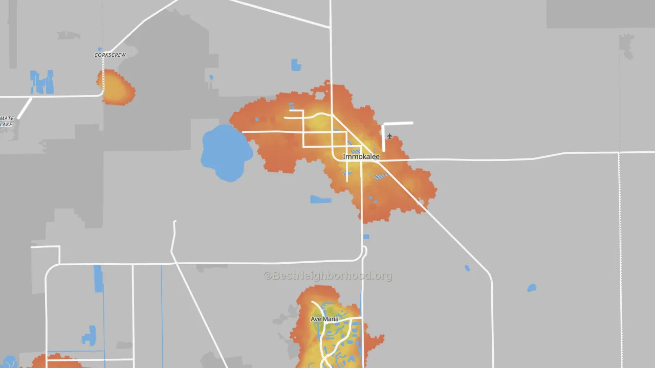 Bike Grade map of Immokalee, FL