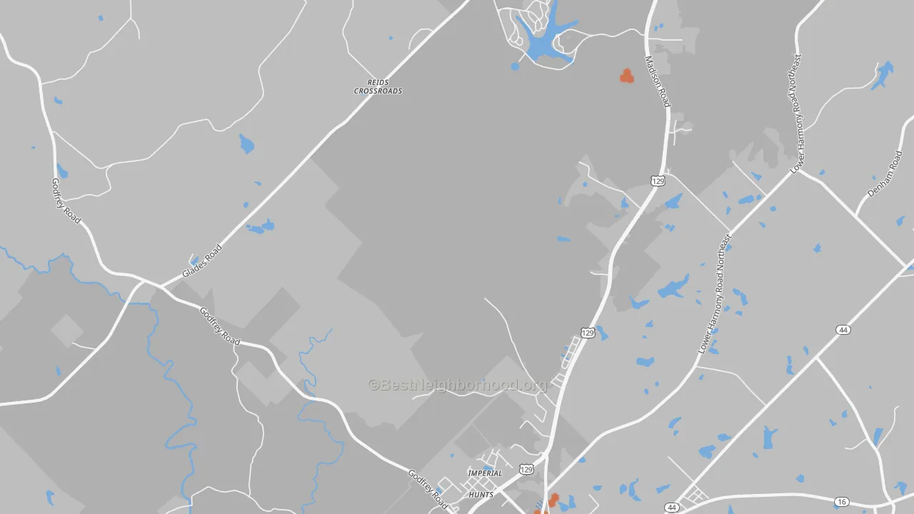 Bike Grade map of Imperial, GA