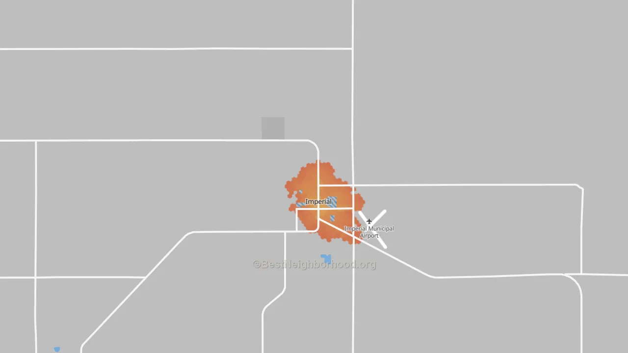 Bike Grade map of Imperial, NE