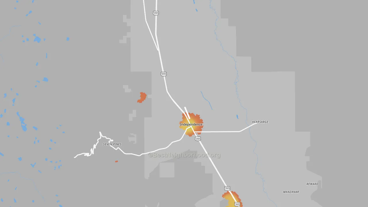 Bike Grade map of Independence, CA
