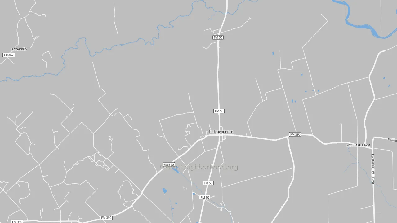 Bike Grade map of Independence, TX