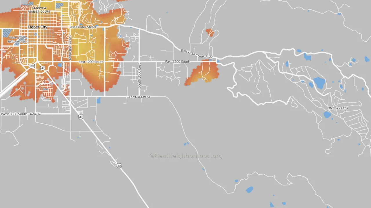 Bike Grade map of Independence, UT