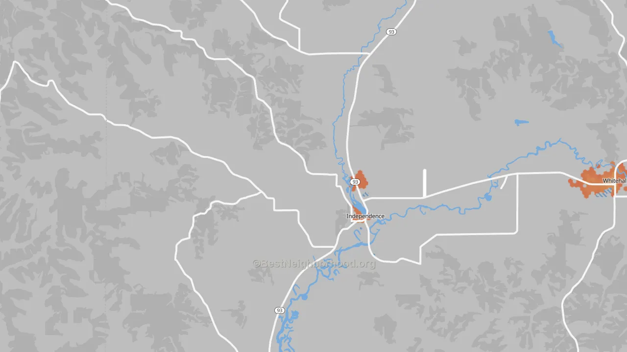Bike Grade map of Independence, WI