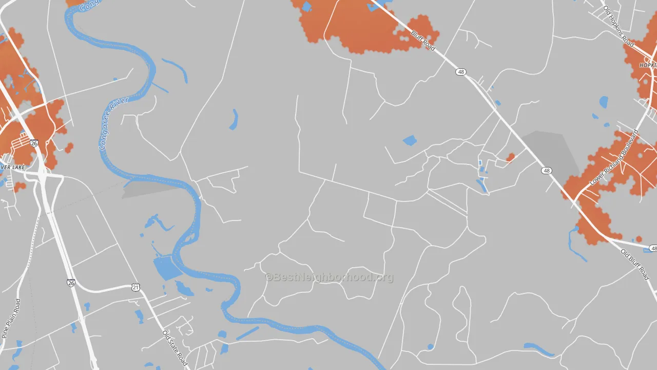 Bike Grade map of Independents, SC