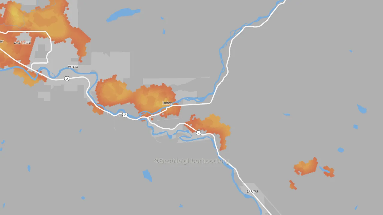 Bike Grade map of Index, WA