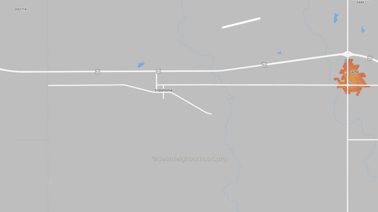 Bike Grade map of Indiahoma, OK