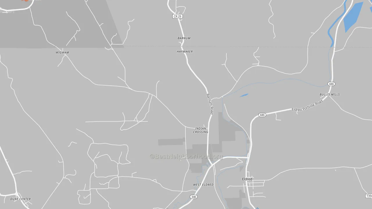 Bike Grade map of Indian Crossing, PA