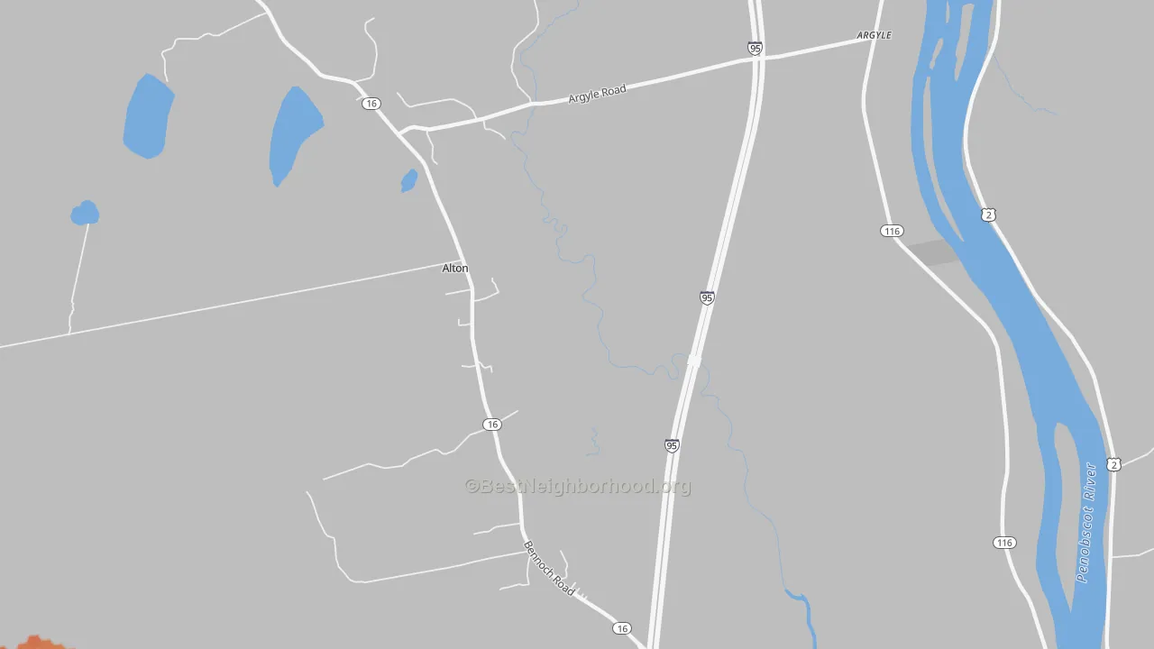 Bike Grade map of Indian Island Penobscot Indian Reservation, ME
