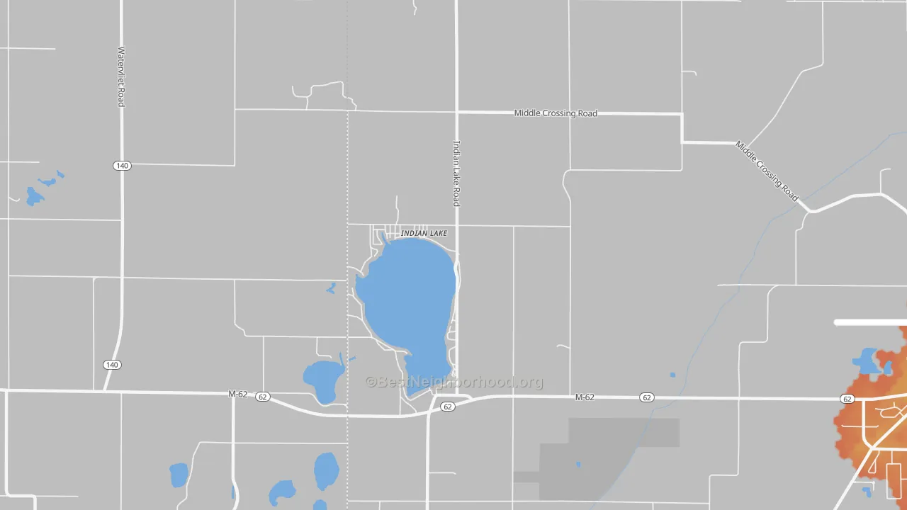 Bike Grade map of Indian Lake, MI