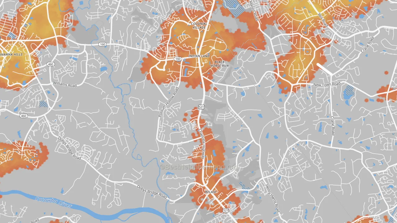 Bike Grade map of Indian Land, SC