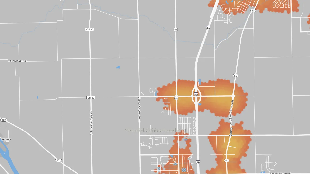 Bike Grade map of Indian Oaks, IL