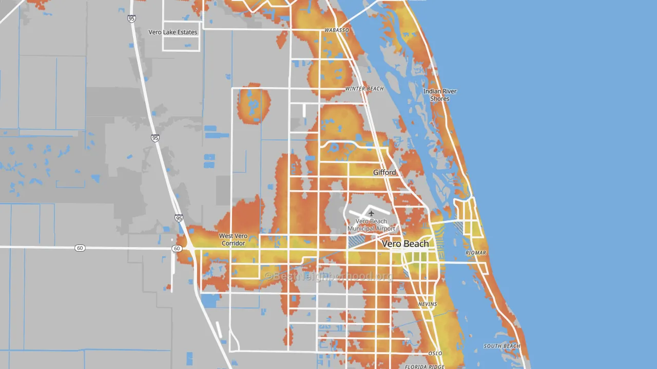 Bike Grade map of Indian River County, FL