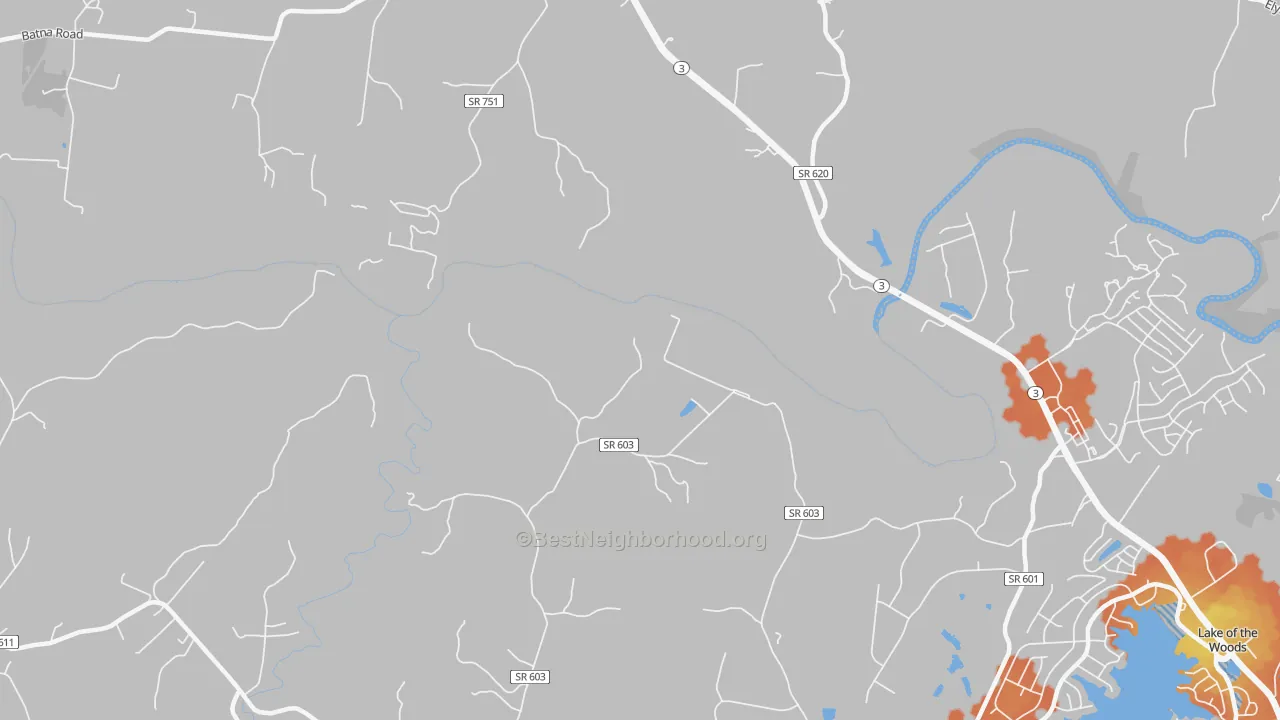 Bike Grade map of Indian Town, VA