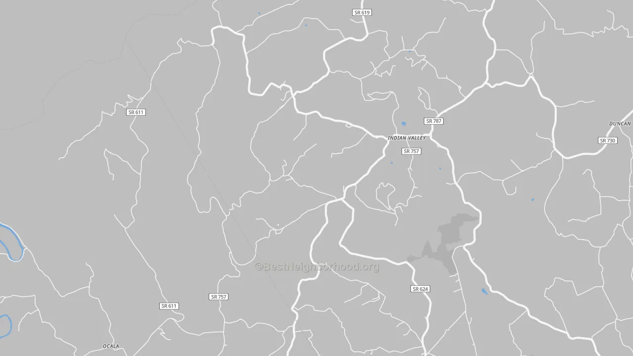 Bike Grade map of Indian Valley, VA