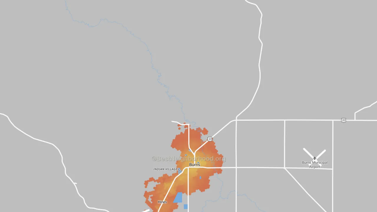Bike Grade map of Indian Village, OR