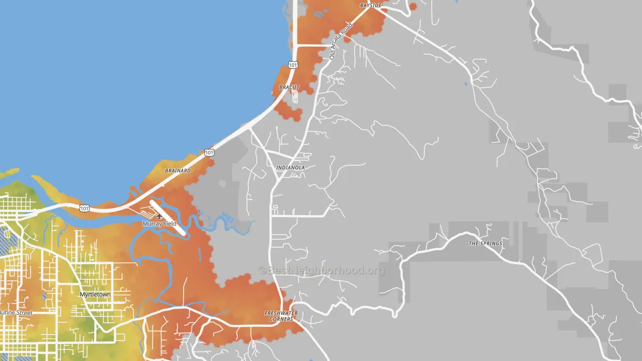 Bike Grade map of Indianola, CA