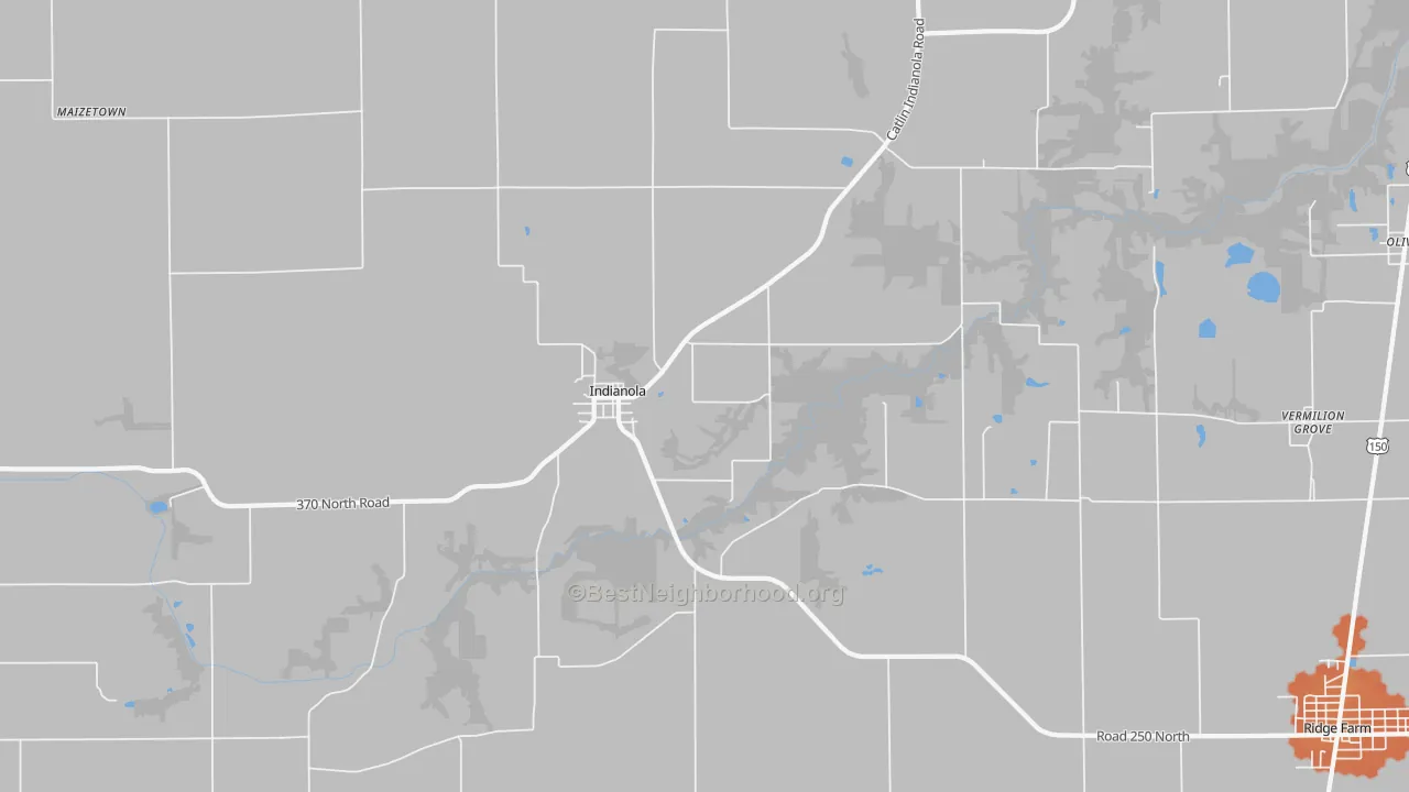 Bike Grade map of Indianola, IL