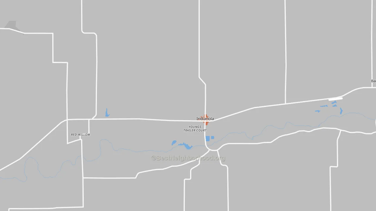 Bike Grade map of Indianola, NE